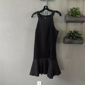 Trina Turk Black and Gray Patterned Midi Dress size 12